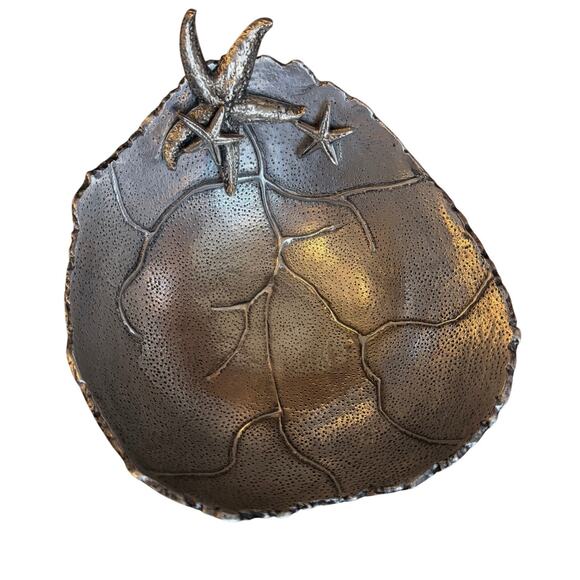 Large Starfish Sea Themed Metal Serving Bowl - Picture 2 of 4